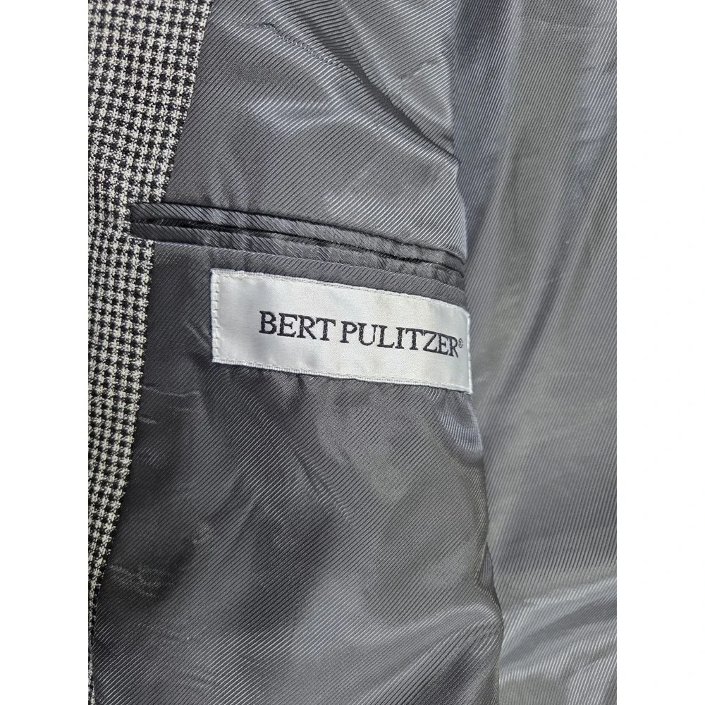 Bert Pulitzer Blazer 48R Gray Houndstooth Sport Coat Classic Big Mens Jacket...